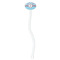 Airplane Theme White Plastic 7" Stir Stick - Oval - Single Stick