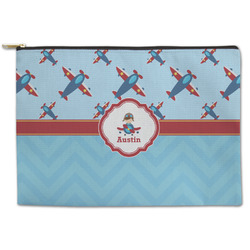 Airplane Theme Zipper Pouch - Large - 12.5"x8.5" (Personalized)