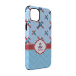 Airplane Theme iPhone Case - Rubber Lined - iPhone 14 Pro (Personalized)