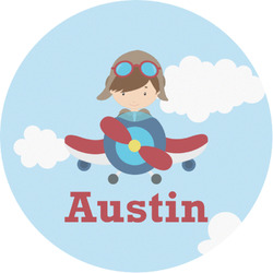 Airplane & Pilot Multipurpose Round Labels - 1" (Personalized)