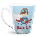 Airplane & Pilot 12 Oz Latte Mug (Personalized)