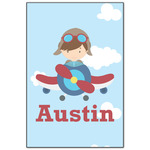 Airplane & Pilot Wood Print - 20x30 (Personalized)