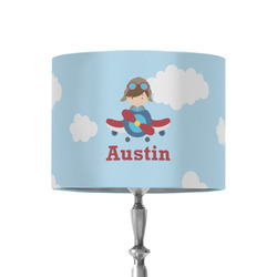 Airplane & Pilot 8" Drum Lamp Shade - Fabric (Personalized)