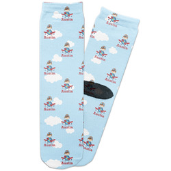 Airplane & Pilot Adult Crew Socks (Personalized)