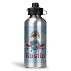 Airplane & Pilot Water Bottle - Aluminum - 20 oz (Personalized)