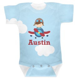 Airplane & Pilot Baby Bodysuit 3-6 (Personalized)
