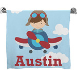 Airplane & Pilot Bath Towel (Personalized)