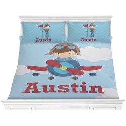 Airplane & Pilot Comforter Set - King (Personalized)