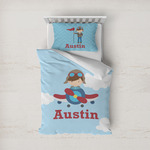 Airplane & Pilot Duvet Cover Set - Twin (Personalized)