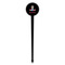 Airplane & Pilot Black Plastic 4" Food Pick - Round - Single Pick