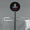 Airplane & Pilot Black Plastic 5.5" Stir Stick - Round - Main