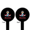 Airplane & Pilot Black Plastic 6" Food Pick - Round - Double Sided - Front & Back