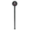 Airplane & Pilot Black Plastic 7" Stir Stick - Round - Single Stick