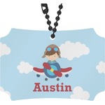 Airplane & Pilot Rear View Mirror Ornament (Personalized)