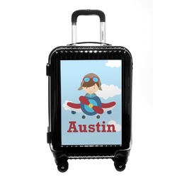 Airplane & Pilot Carry On Hard Shell Suitcase (Personalized)