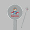 Airplane & Pilot Clear Plastic 7" Stir Stick - Round - Closeup