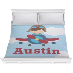 Airplane & Pilot Comforter - King (Personalized)