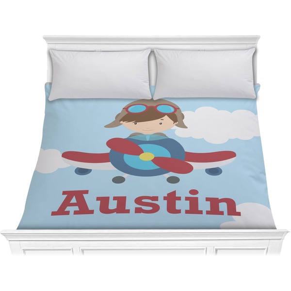 Custom Airplane & Pilot Comforter - King (Personalized)