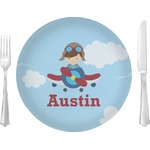 Airplane & Pilot 10" Glass Lunch / Dinner Plates - Single or Set (Personalized)