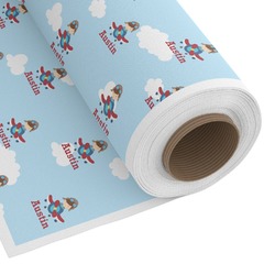 Airplane & Pilot Fabric by the Yard - Spun Polyester Poplin (Personalized)