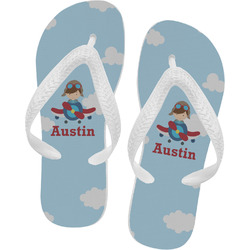 Airplane & Pilot Flip Flops - Large (Personalized)