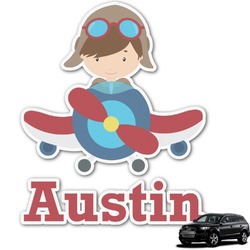 Airplane & Pilot Graphic Car Decal (Personalized)