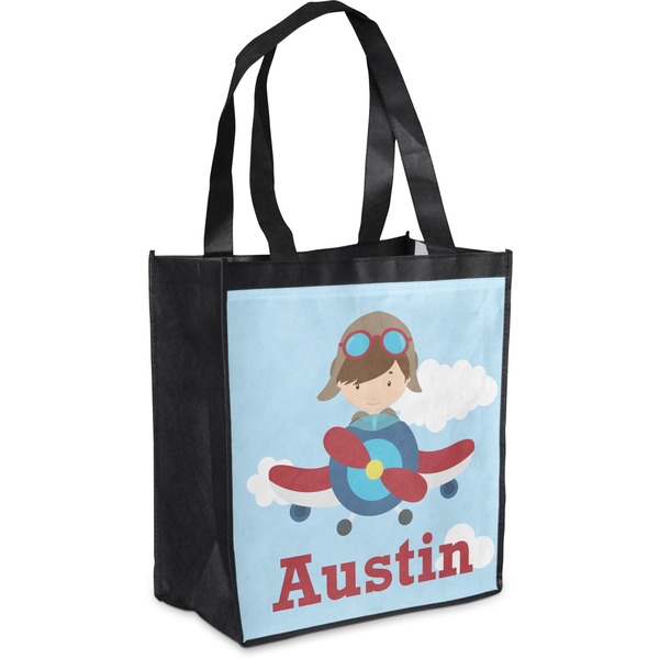 Custom Airplane & Pilot Grocery Bag (Personalized)