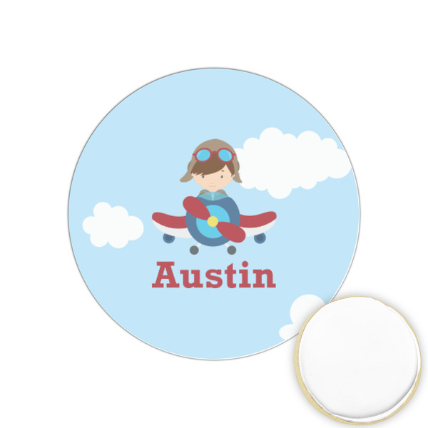 Custom Airplane & Pilot Printed Cookie Topper - 1.25" (Personalized)