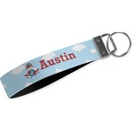 Airplane & Pilot Webbing Keychain Fob - Large (Personalized)