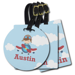 Airplane & Pilot Plastic Luggage Tag (Personalized)