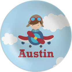 Airplane & Pilot Melamine Plate (Personalized)