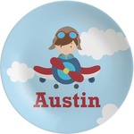 Airplane & Pilot Melamine Plate (Personalized)