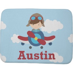 Airplane & Pilot Memory Foam Bath Mat - 48"x36" (Personalized)