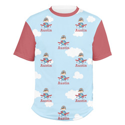 Airplane & Pilot Men's Crew T-Shirt - X Large (Personalized)