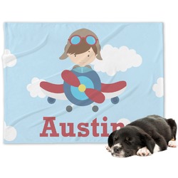 Airplane & Pilot Dog Blanket - Regular (Personalized)