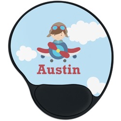 Airplane & Pilot Mouse Pad with Wrist Support