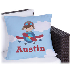 Airplane & Pilot Outdoor Pillow - 20" (Personalized)