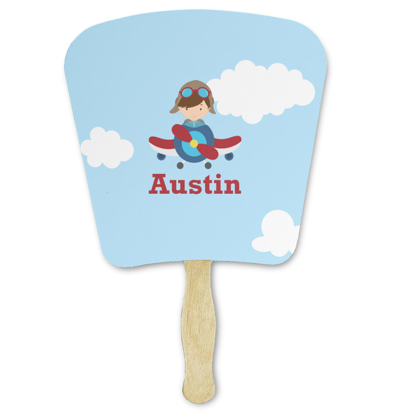 Custom Airplane & Pilot Paper Fan (Personalized)