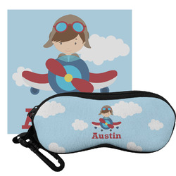 Airplane & Pilot Eyeglass Case & Cloth (Personalized)