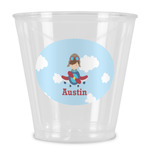 Airplane & Pilot Plastic Shot Glass (Personalized)