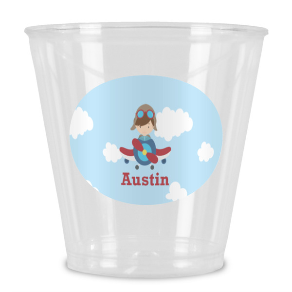 Custom Airplane & Pilot Plastic Shot Glass (Personalized)