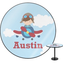 Airplane & Pilot Round Table - 24" (Personalized)