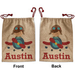 Airplane & Pilot Santa Sack - Front & Back (Personalized)