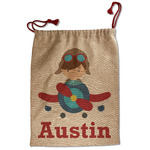 Airplane & Pilot Santa Sack - Front (Personalized)