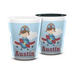 Airplane & Pilot Ceramic Shot Glass - 1.5 oz (Personalized)