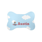 Airplane & Pilot Bone Shaped Dog Food Mat (Small) (Personalized)