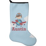 Airplane & Pilot Holiday Stocking - Single-Sided - Neoprene (Personalized)