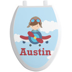 Airplane & Pilot Toilet Seat Decal - Elongated (Personalized)