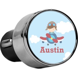 Airplane & Pilot USB Car Charger (Personalized)