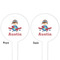 Airplane & Pilot White Plastic 4" Food Pick - Round - Double Sided - Front & Back